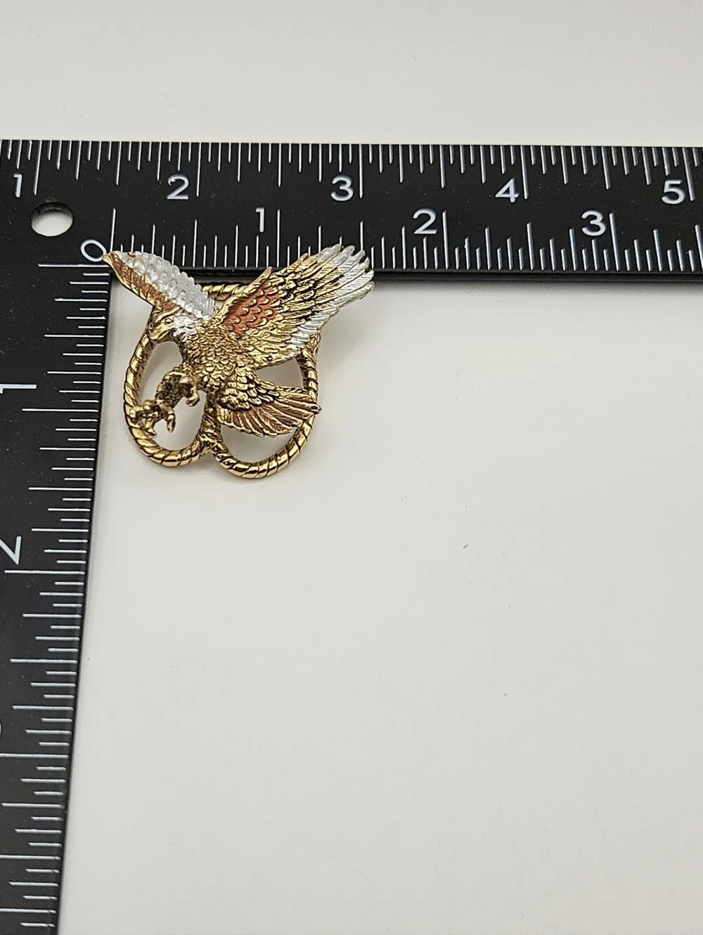 Eagle Bolo Tie Slide Or Scarf Ring Clip Gold Tone